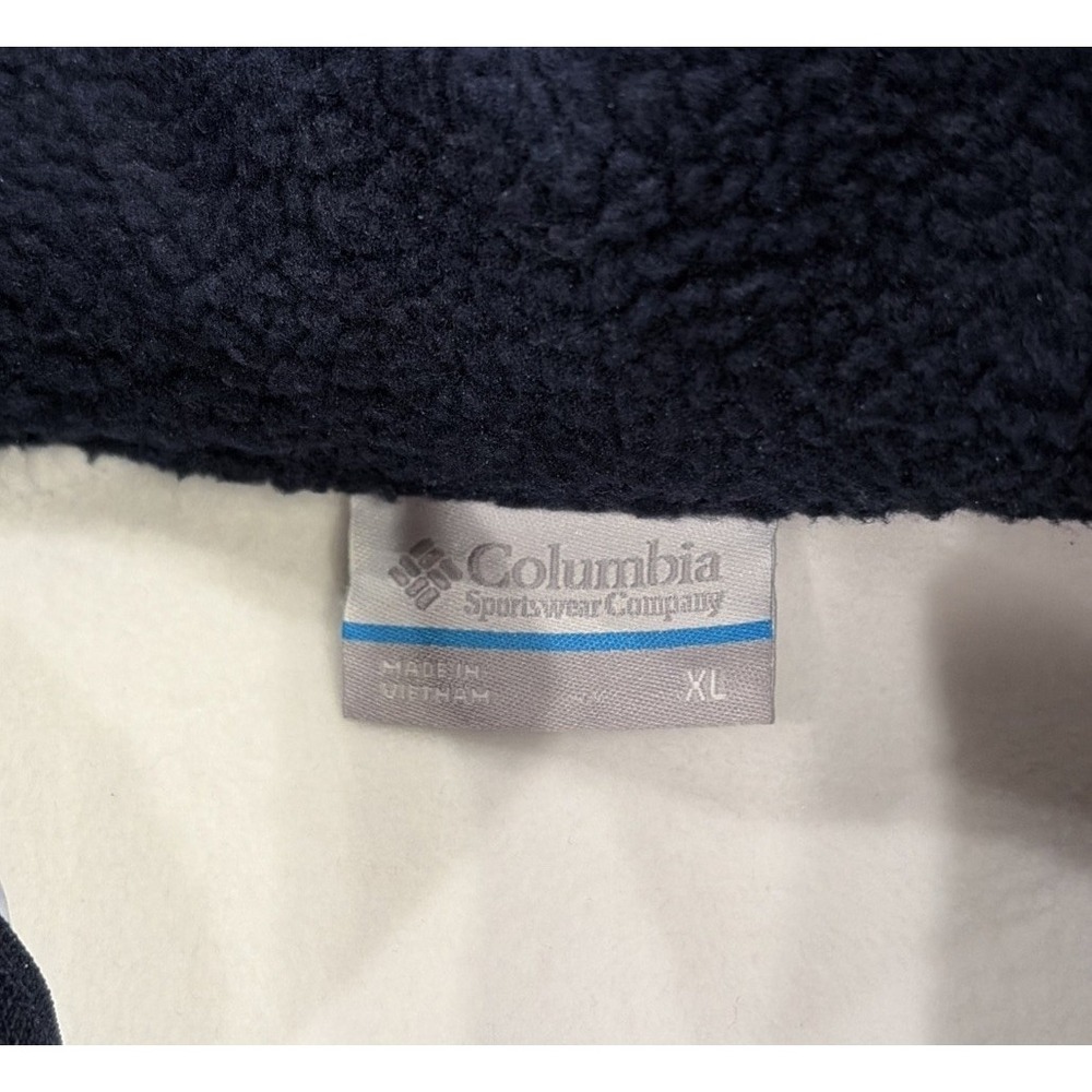 NWT Columbia Women's Navy White West Bend Sherpa Fleece 1/2 Zip Pullover Size XL - Picture 4 of 5